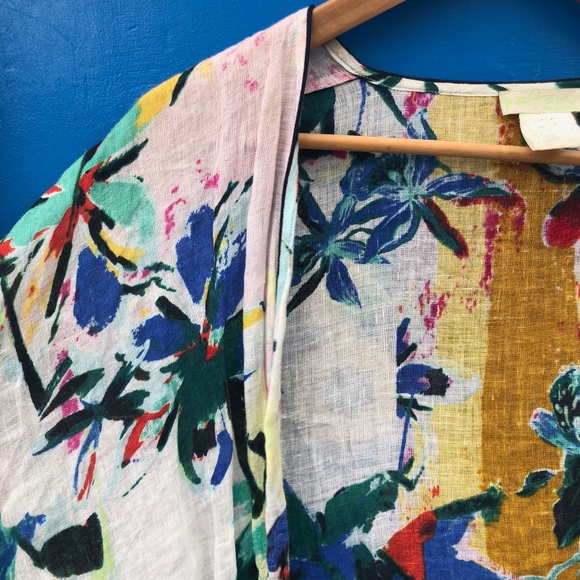 Floral Anthropologie linen coat - Picture 3 of 3